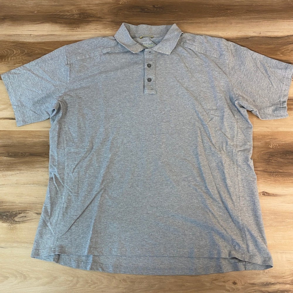FIRST TACTICAL Mens XXL REG Heather Gray Polo Shirt Short Sleeve Casual